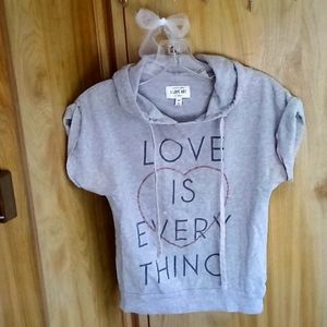 Sleeveless grey hoodie